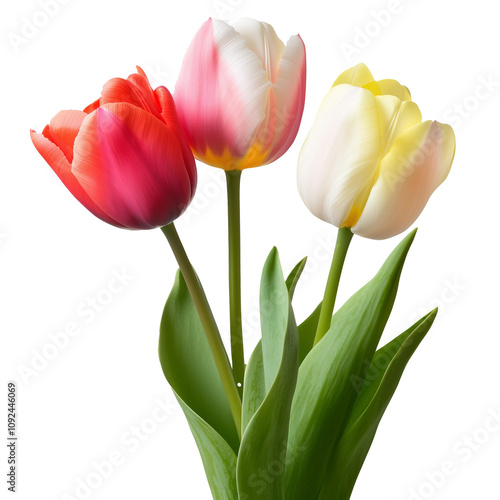 tulips for Mother's Day and Women's Day .png object on a transparent background