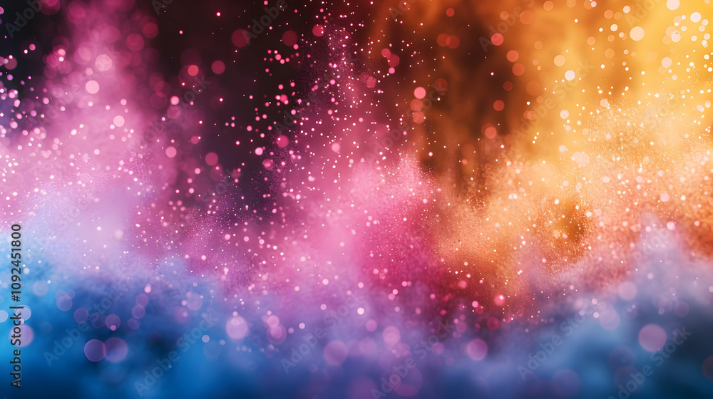 Naklejka premium Abstract Background Image: Colorful Glowing Particles