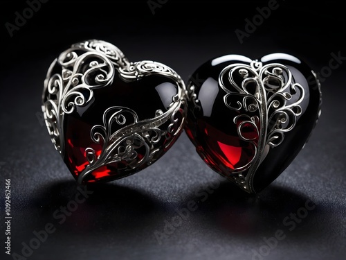 elegant and adorbale heart picture black background photo