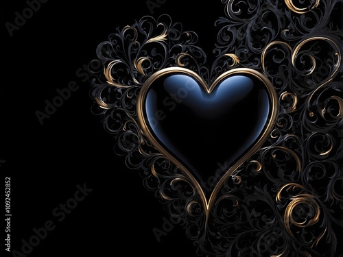 elegant and adorbale heart picture black background photo