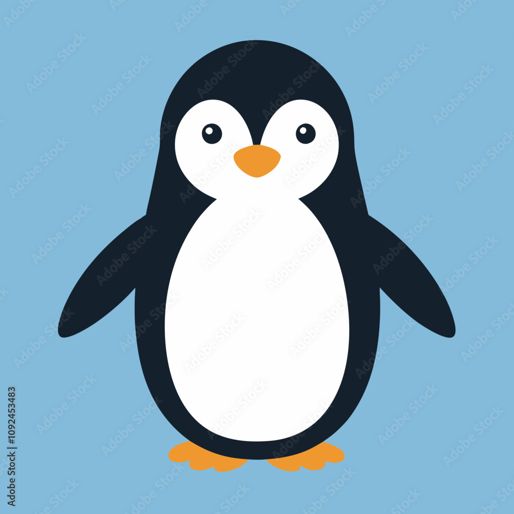 Fototapeta premium Penguin Vector Art Silhouettes Minimalist and Fun Animal Illustration