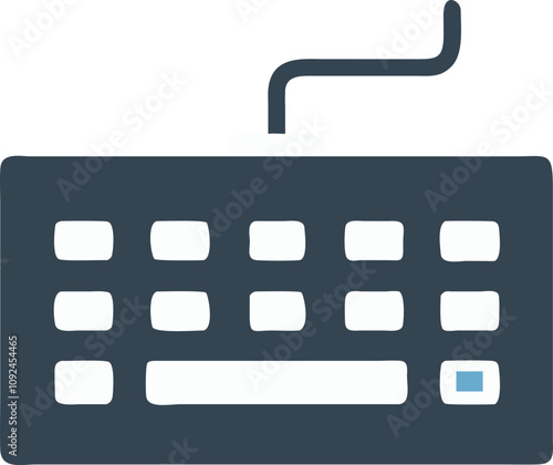 Compact Music Keyboard Synthesizer Illustration, Illustration of a compact music keyboard synthesizer in gray tones, ideal for music production, technology, and creative visuals.  
