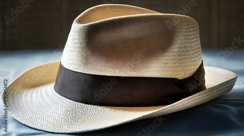 Panama style hat isolated.