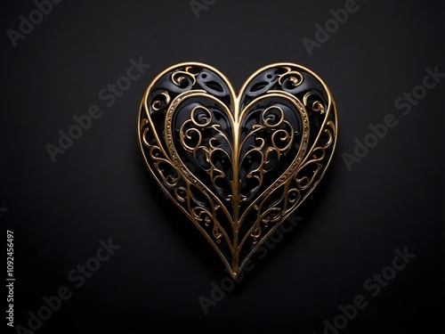 elegant and adorbale heart picture black background photo