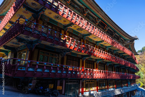 multi-storied buildings in the Buddhist temple