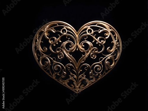 elegant and adorbale heart picture black background photo