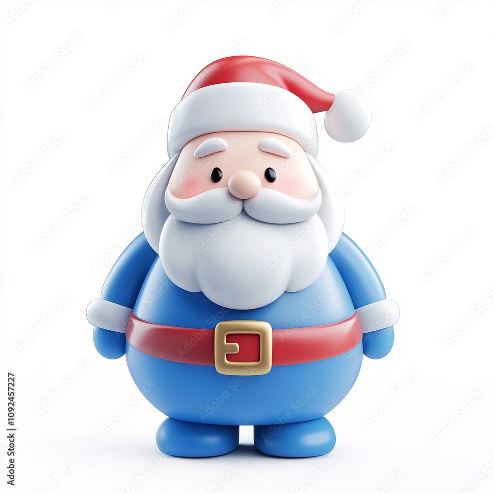 Jolly 3D Cartoon Santa Claus Figure Isolated on Clean White Background Jolly 3D Cartoon Santa Claus Figure Isolated on Clean White Background