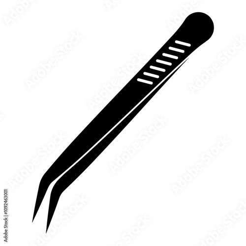 Black silhouette tweezers, medical tweezers for manicure