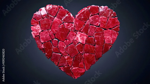 Wallpaper Mural Shattered love artistic heart made of red glass fragments studio digital artwork abstract design Torontodigital.ca
