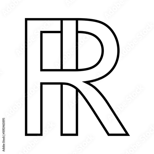 Logo sign ri ir icon double letters logotype r i