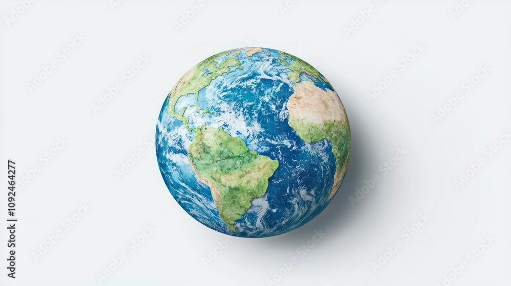 Fototapeta premium Global earth view nature planet representation digital art aerial perspective environment awareness