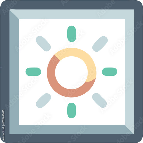 Studio Softbox Light on Tripod Illustration, Illustration of a softbox studio light on a tripod in modern colors, ideal for photography, video production, and creative-themed visuals.  
