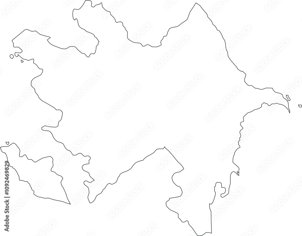 Azerbaijan Outline Map Azerbaijan Outline Map