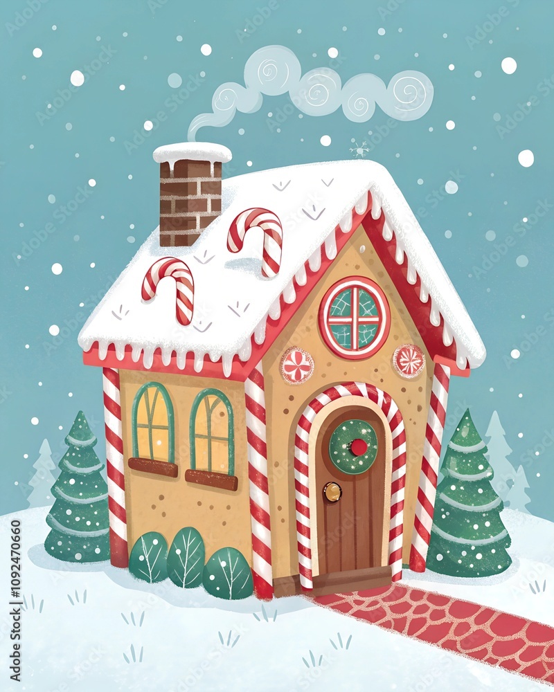Christmas house illustration Christmas house illustration
