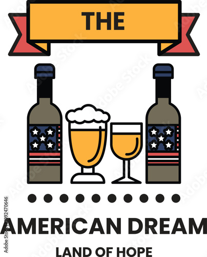 A bottle of American Dream beer is shown with a glass of beer