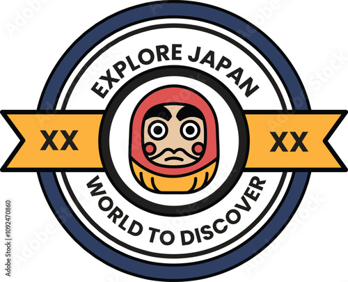 A badge in concept of Explore Japan