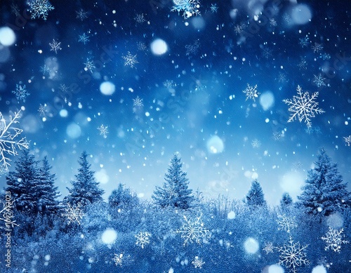 blue christmas snowfall background