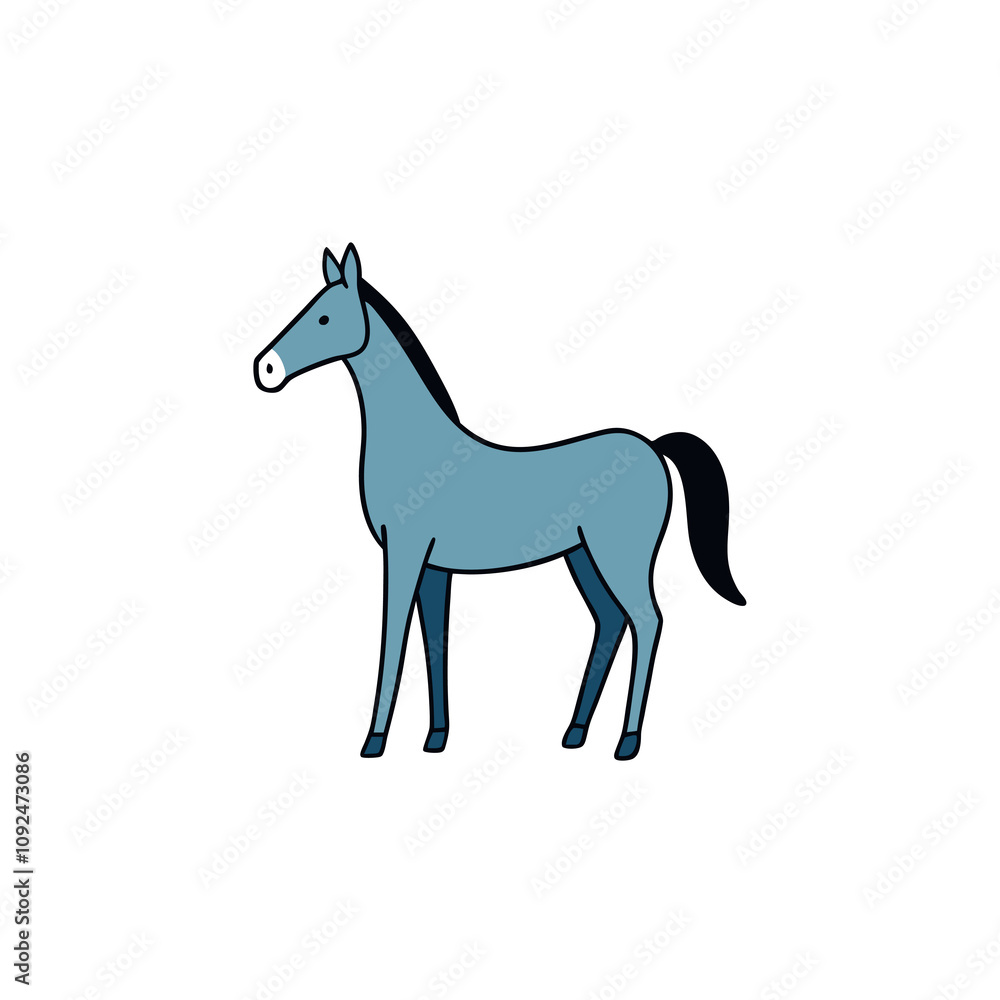 Fototapeta premium Akhal teke horse vector illustration