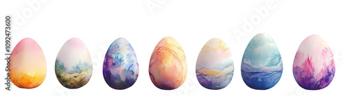 Set vector illustration of aester colorful egg isolate on white background photo