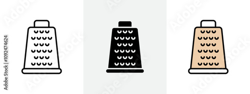 Cheese grater icon Outline sign symbol set