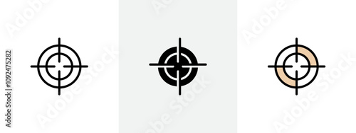 Focusing icon Outline sign symbol set