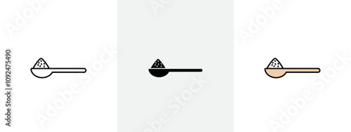 Full spoon icon Outline sign symbol set