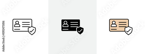 KYC icon Outline sign symbol set
