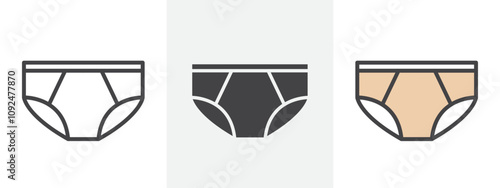 Underpants icon Outline sign symbol set