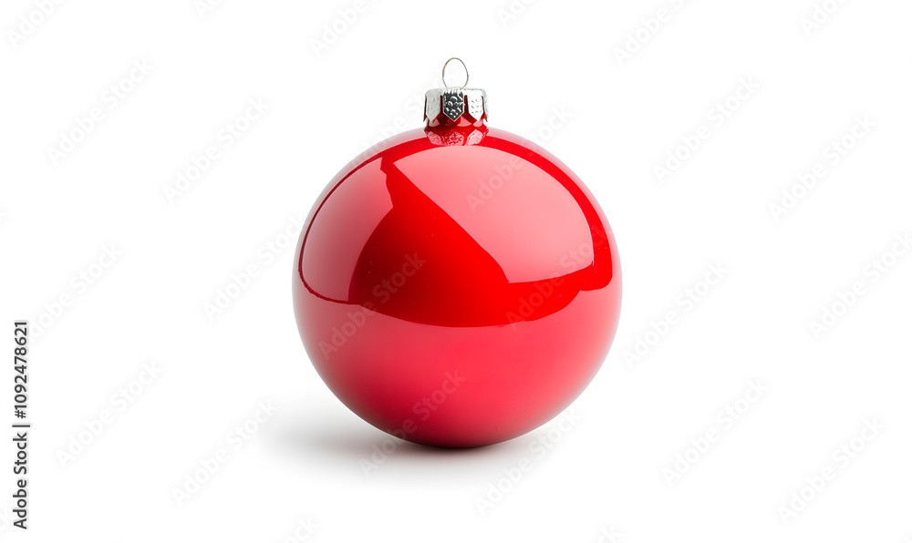 Christmas tree ball with shiny surface isolated on white