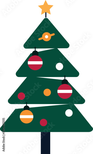 Wallpaper Mural christmas tree on a white background Torontodigital.ca