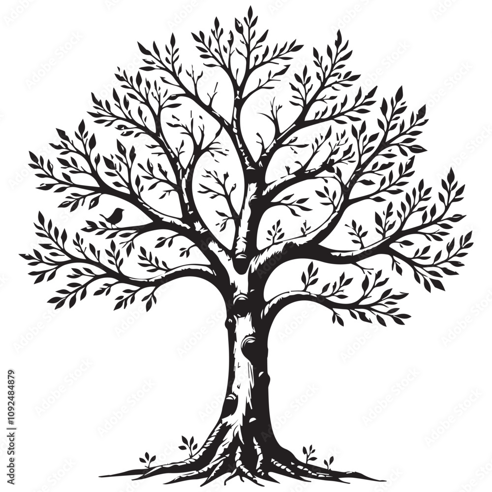Obraz premium Tree design, coloring page