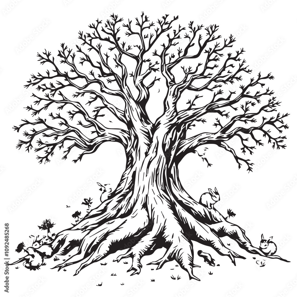 Obraz premium Tree design, coloring page