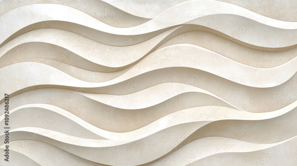 Obraz premium Elegant Abstract Wave Pattern in Neutral Tones Ideal for Backgrounds, Textures, Wall Designs, Interior Decor, and Creative Projects in Modern Aesthetics