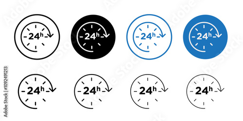 24 hrs icon linear logo isolated