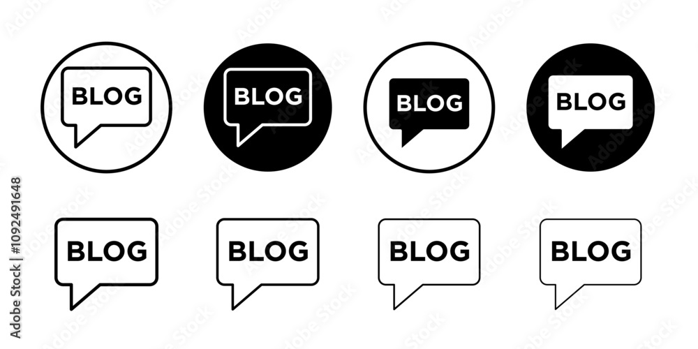Blog icon linear logo isolated Blog icon linear logo isolated