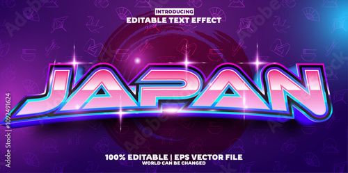 Japan Sci-fi editable text effect in modern trend style