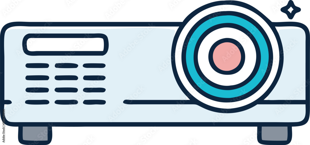 Multimedia Projector Icon with Lens Highlight
Multimedia Projector Icon with Lens Highlight