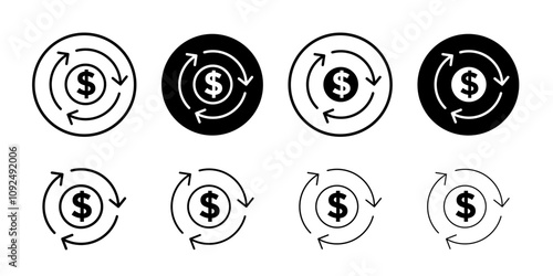Cash flow icon linear logo isolated