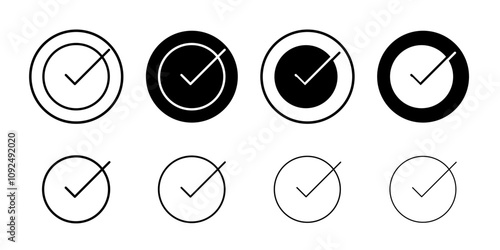 Check icon linear logo isolated