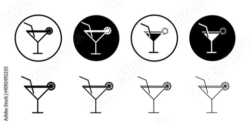 Cocktail icon linear logo isolated