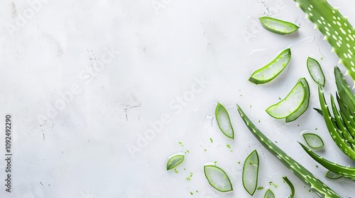 Aloe Vera on a White Background - a fresh and natural visual. The clean white backdrop accentuates the plant's vibrant green and organic appeal.