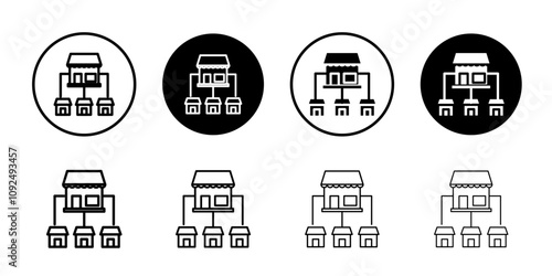 Franchise icon linear logo isolated