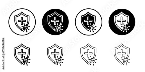 immunity icon linear logo isolated