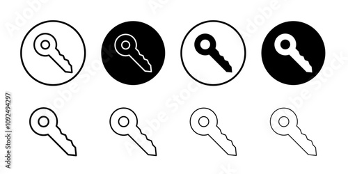 Key icon linear logo isolated