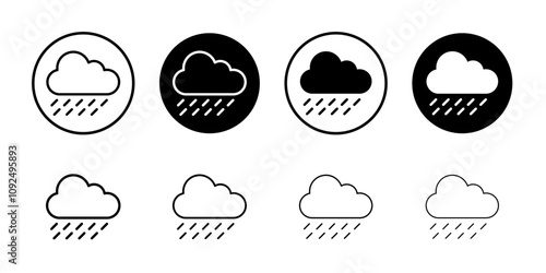 Rain icon linear logo isolated