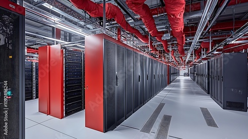 Modern Data Center Server Room Network Infrastructure IT Technology