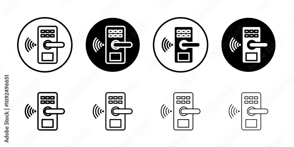 Smart lock icon linear logo isolated Smart lock icon linear logo isolated