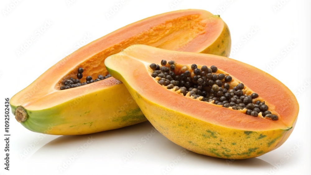 Fruit image, papaya, isolated on white background Fruit image, papaya, isolated on white background