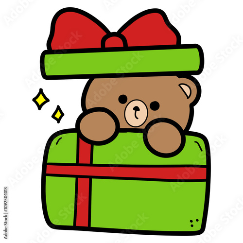 Bear in gift box