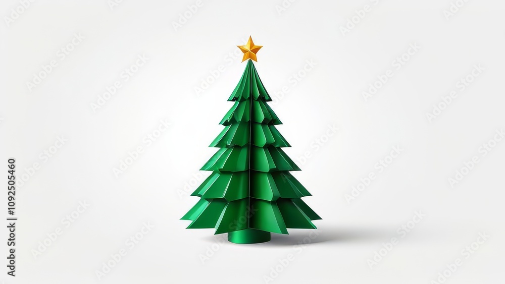 Fototapeta premium christmas tree made from paper